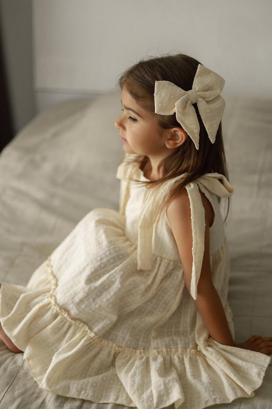Easter Baby Dress in Premium Batiste – Elegant Kids Party Lace Cotton Dress, Handmade Christening Outfit
